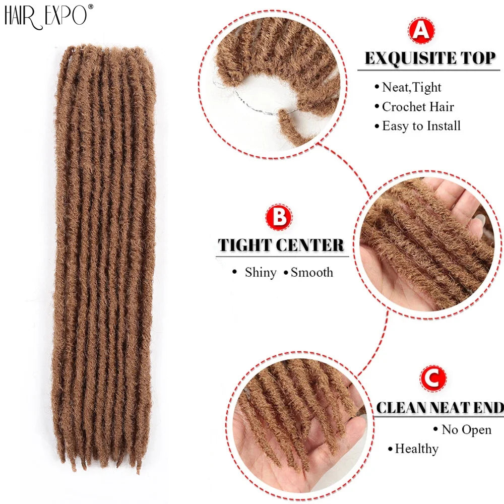 18"Synthetic Faux Locs Crochet Braids Hair