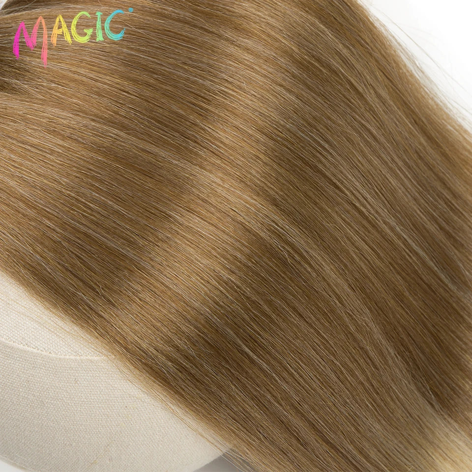 Straight Hair 4PCS Bundles With Closure Ombre Blonde Color Hair