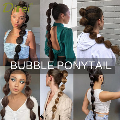 Bubble Ponytail Extension Synthetic Warp Around Ponytail