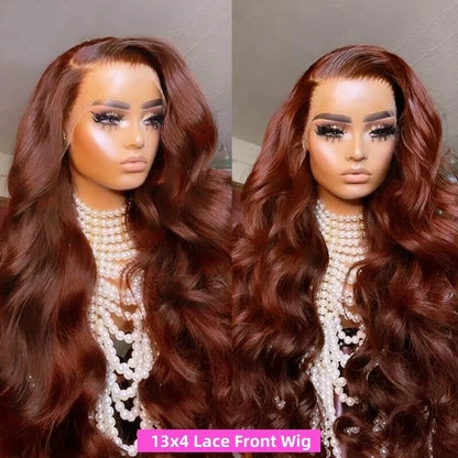 Reddish Brown 13x6 Hd Lace Frontal Wig Preplucked