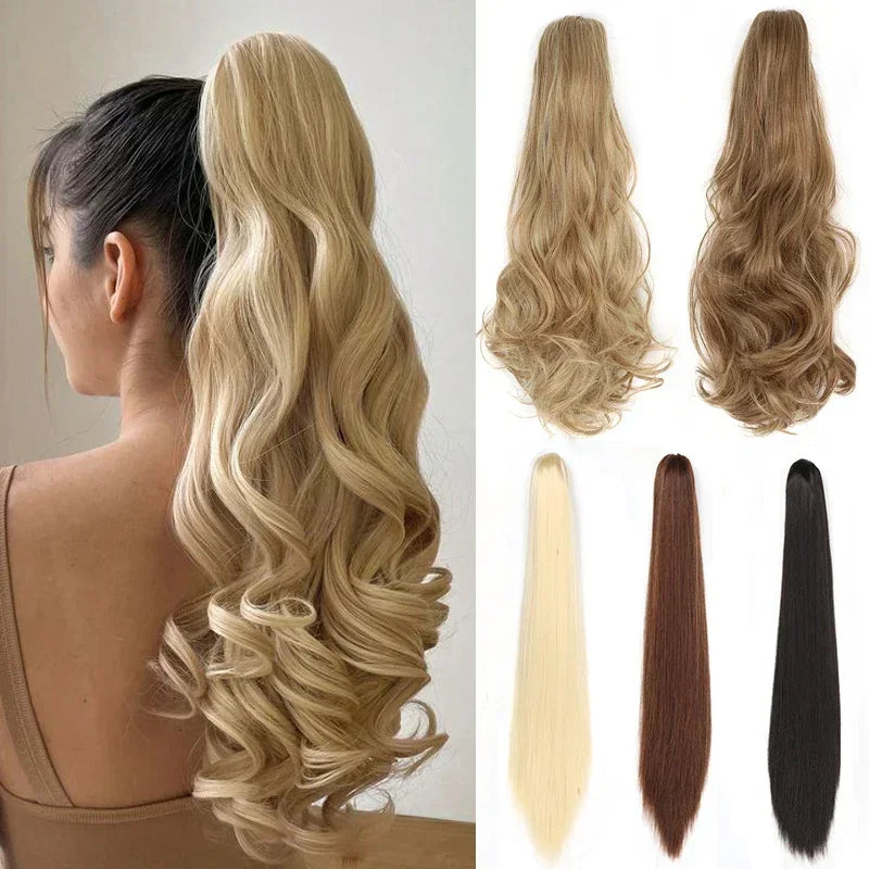 24'' Wave Claw Clip on Ponytail Hairpiece