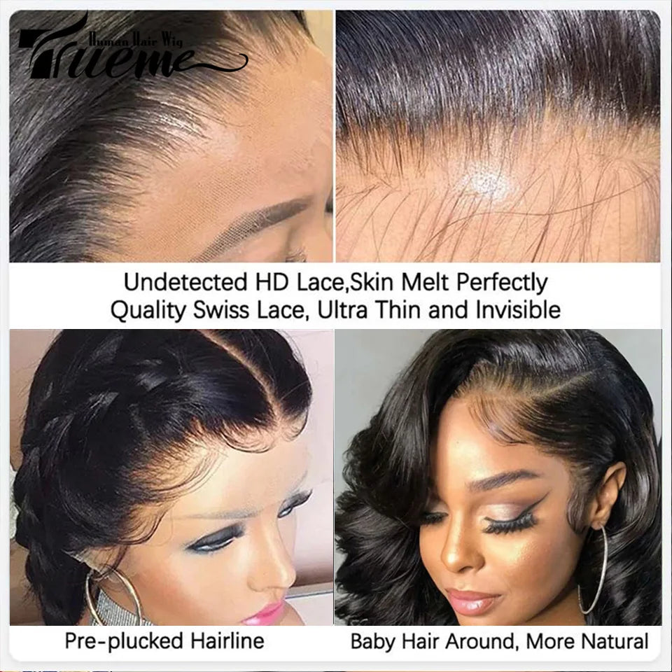 Lace Front Human Hair Wigs Pre Plucked