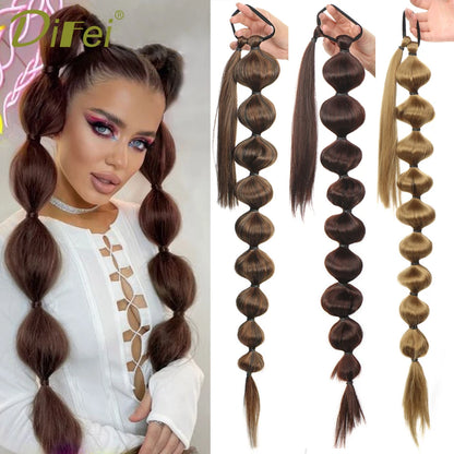 Bubble Ponytail Extension Synthetic Warp Around Ponytail