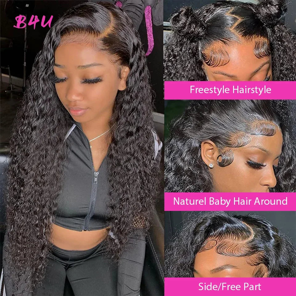 HD Lace Frontal Wigs Water Curly Wave Wig