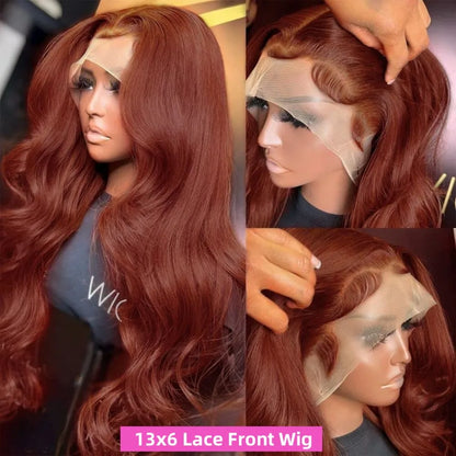 Reddish Brown 13x6 Hd Lace Frontal Wig Preplucked