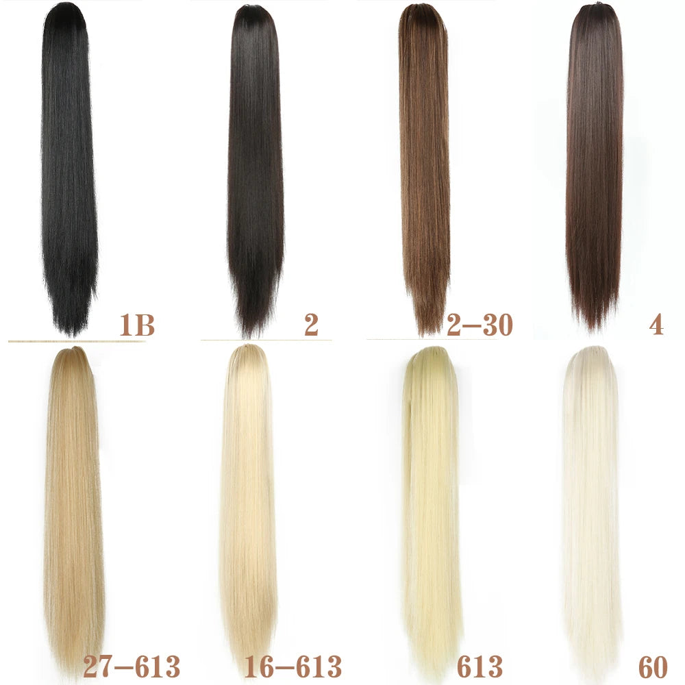 Synthetic 24inch Claw Clip On Straight Ponytail Hair Extension