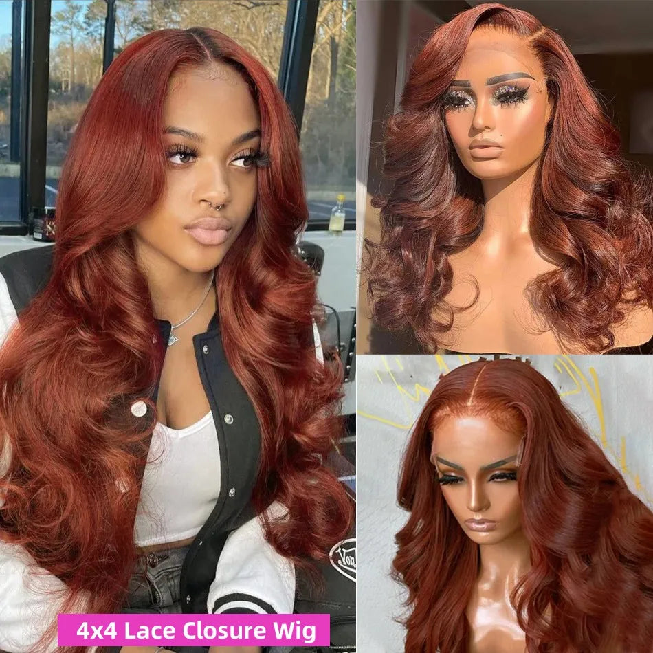 Reddish Brown 13x6 Hd Lace Frontal Wig Preplucked