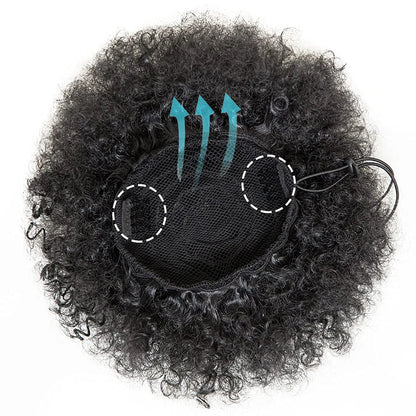 Afro Puff Drawstring Ponytail Kinky Curly Bun Hair