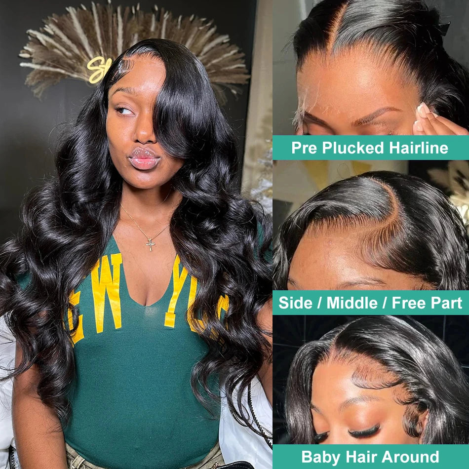 Lace Front Human Hair Wig 30 - 40 Inch Brazilian Pre Plucked