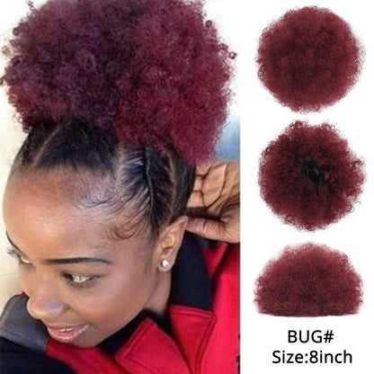 Synthetic New Kinky Hair Bun Claw Clip Ponytail Hair Extensions
