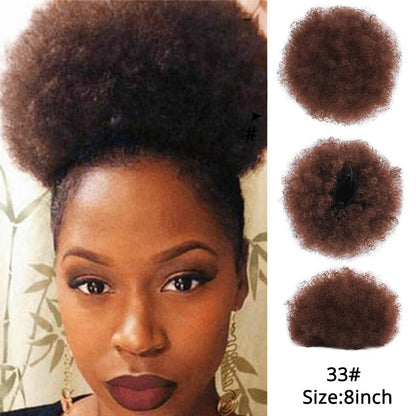 Synthetic New Kinky Hair Bun Claw Clip Ponytail Hair Extensions