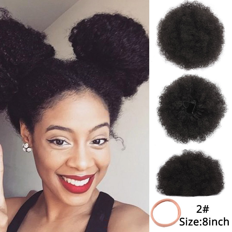 Synthetic New Kinky Hair Bun Claw Clip Ponytail Hair Extensions