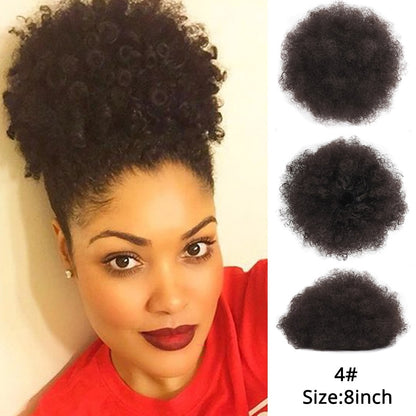 Synthetic New Kinky Hair Bun Claw Clip Ponytail Hair Extensions