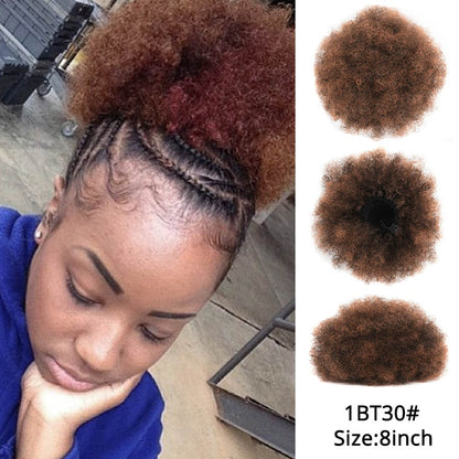 Synthetic New Kinky Hair Bun Claw Clip Ponytail Hair Extensions