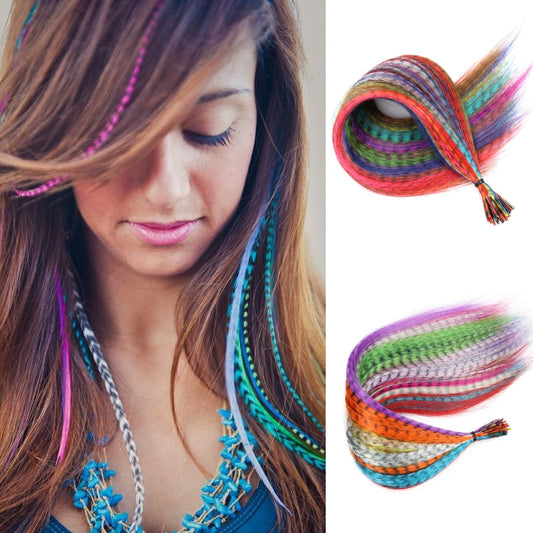 Feather Hair Extensions Synthetic Rainbow Hair Accessories