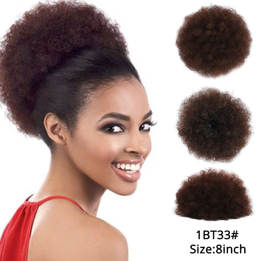 Synthetic New Kinky Hair Bun Claw Clip Ponytail Hair Extensions