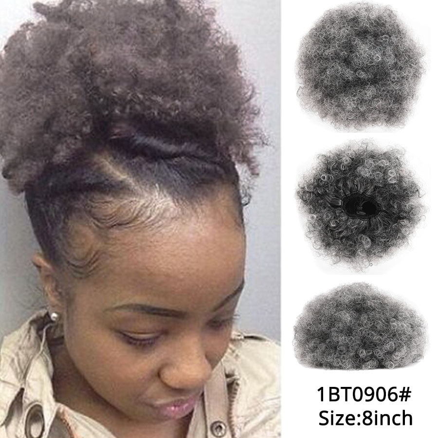 Synthetic New Kinky Hair Bun Claw Clip Ponytail Hair Extensions