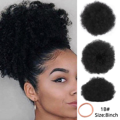 Synthetic New Kinky Hair Bun Claw Clip Ponytail Hair Extensions