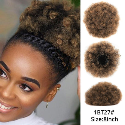 Synthetic New Kinky Hair Bun Claw Clip Ponytail Hair Extensions