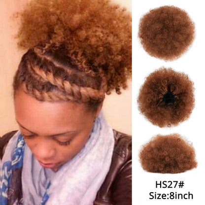 Synthetic New Kinky Hair Bun Claw Clip Ponytail Hair Extensions