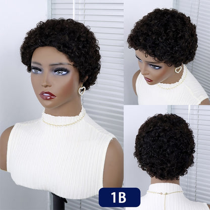 Short Curly Pixie Cut Brazilian Human Hair