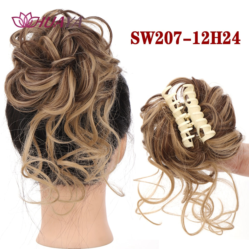 Synthetic Messy Curly Claw Hair Bun Chignon Hair Extensions