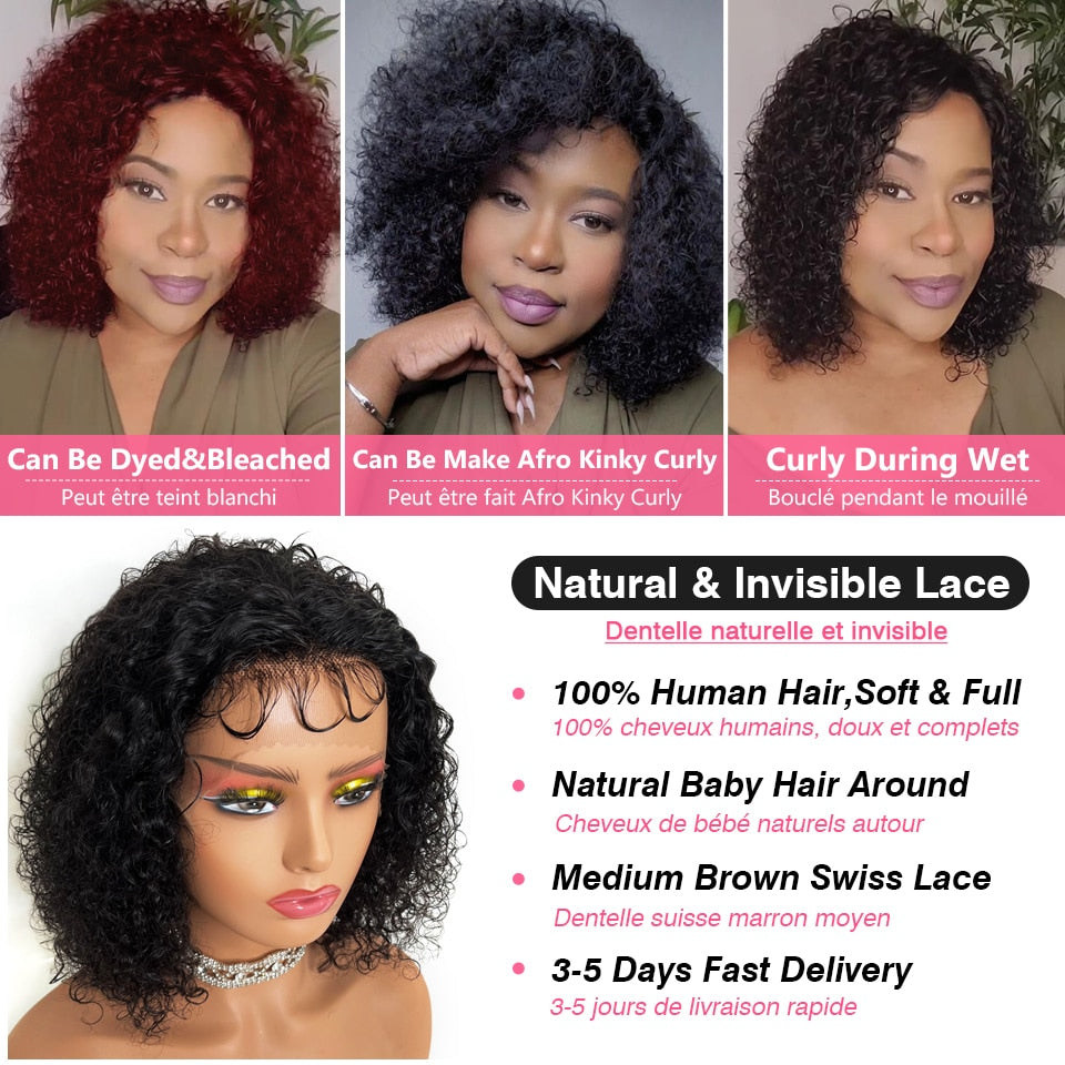 Curly Pixie Cut Human Hair Wig