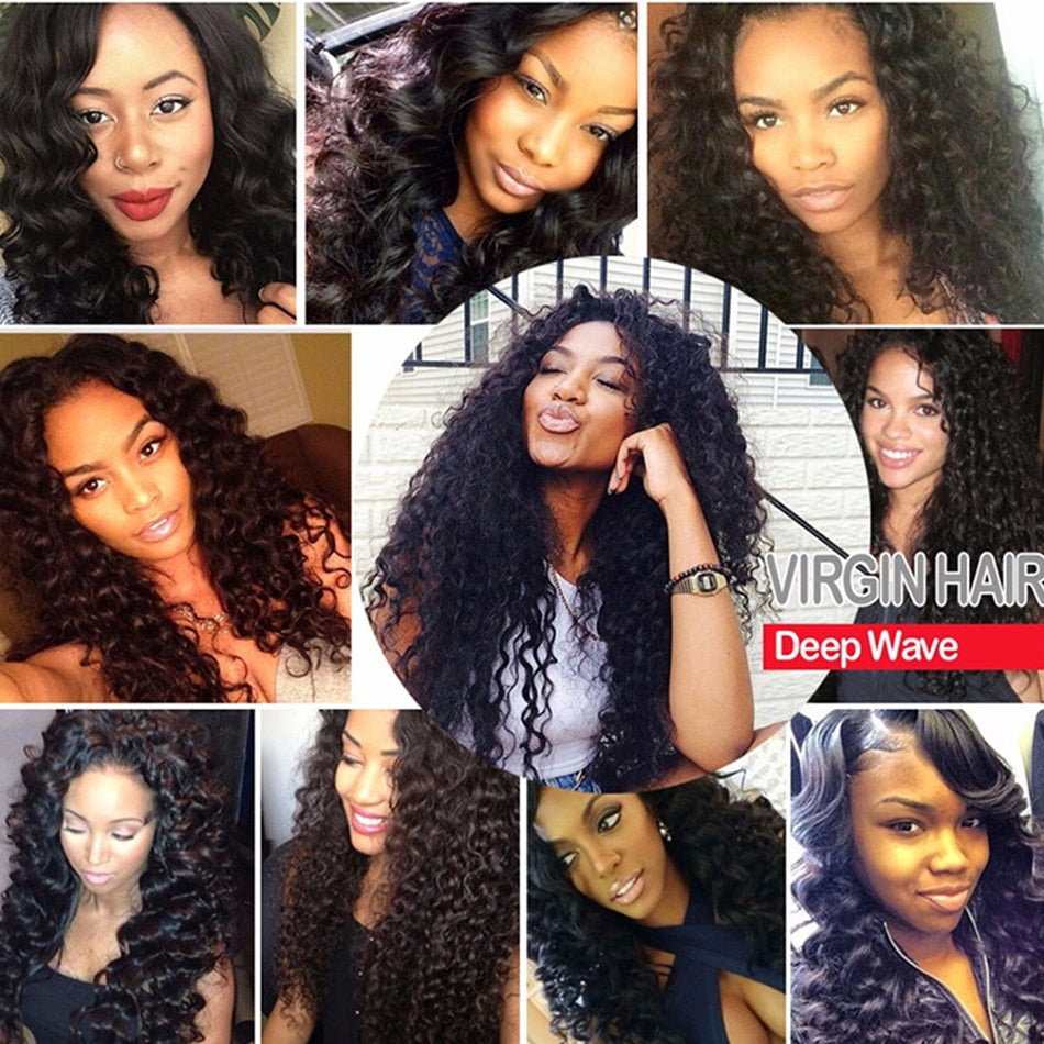 Loose Deep Wave Real Human Hair 4 Bundles 8-26Inch