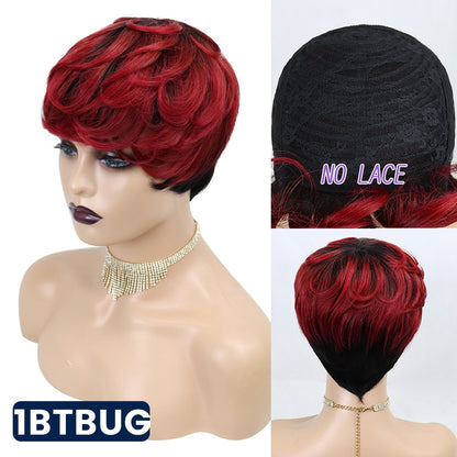 Short Pixie Cut Straight Hair Wig