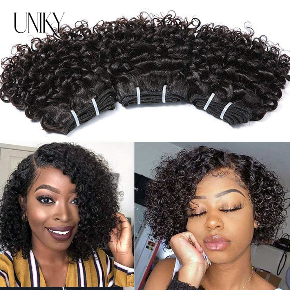 Short Curly Brazilian Hair Weave Bundles