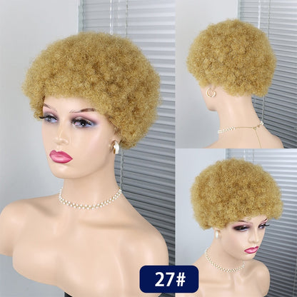 Short Curly Pixie Cut Brazilian Human Hair