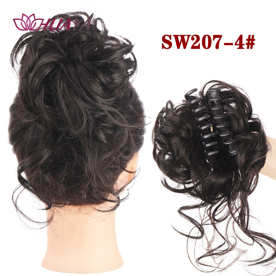 Synthetic Messy Curly Claw Hair Bun Chignon Hair Extensions