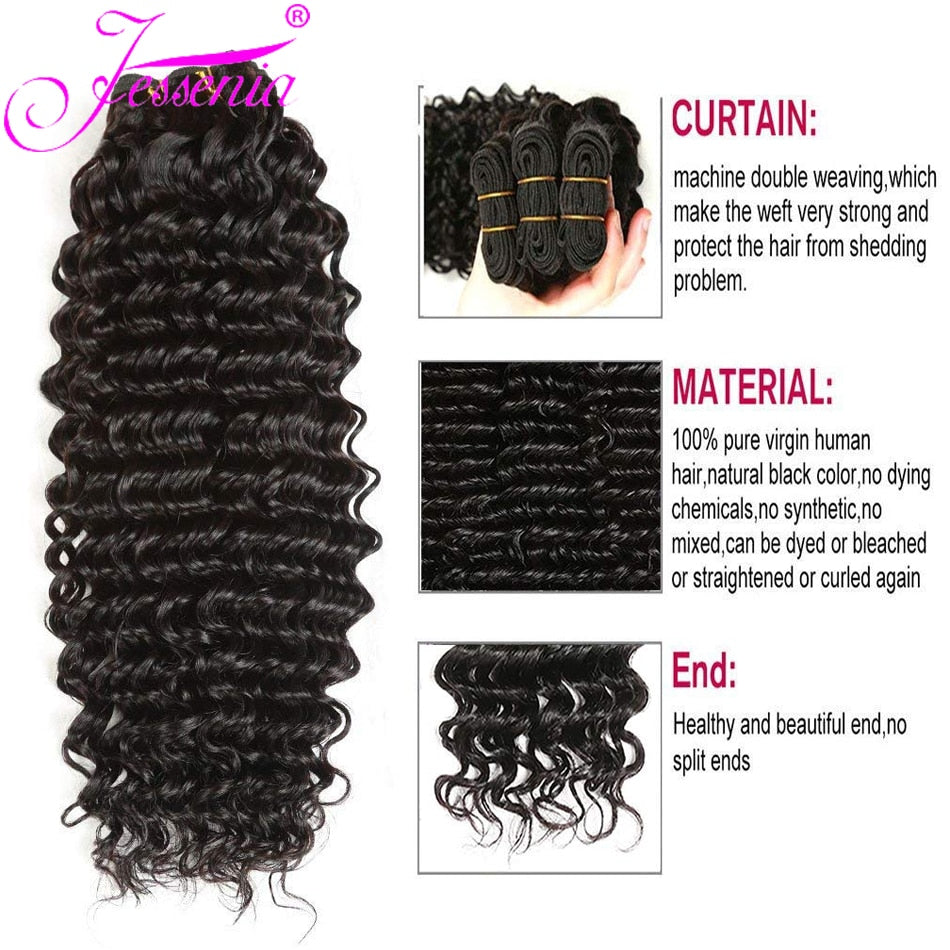 Loose Deep Wave Real Human Hair 4 Bundles 8-26Inch