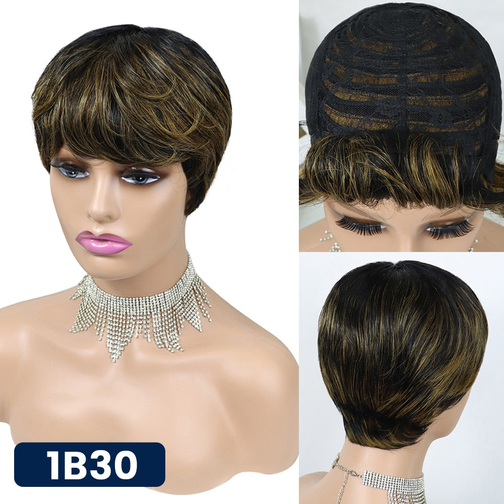 Short Pixie Cut Straight Hair Wig