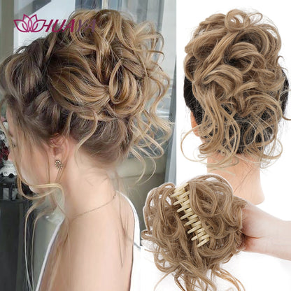 Synthetic Messy Curly Claw Hair Bun Chignon Hair Extensions